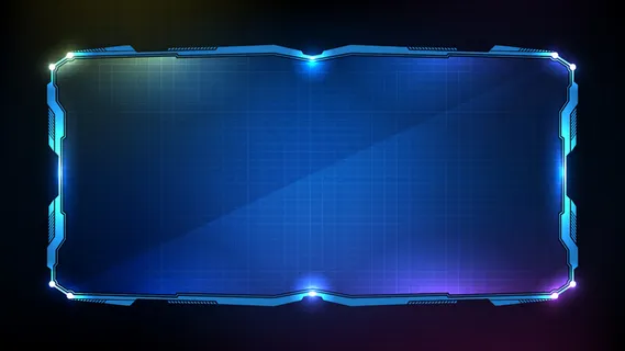 蓝色发光科技的抽象未来背景科幻框架hud ui