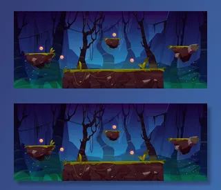 具有平台和项目的游戏级背景