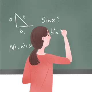 教师节卡通和蔼女老师