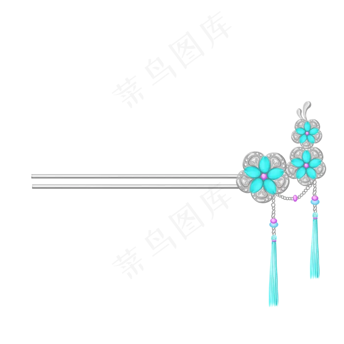 中国古风梅花花纹宝石发簪(2000X2000(DPI:300))psd模版下载