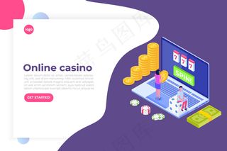 在线赌场、在线赌博、游戏应用程序app等轴测图