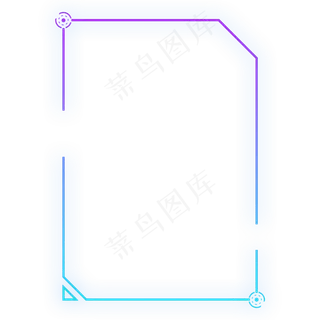 蓝紫色渐变发光现代方形科技边框