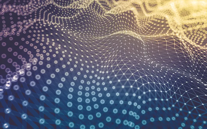 抽象背景。多边形分子技术。