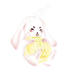 吃豆沙月饼玉兔