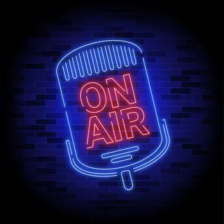 空中蓝色霓虹灯框架