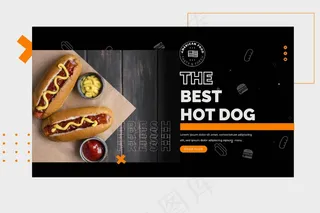 美国食品横幅banner模板