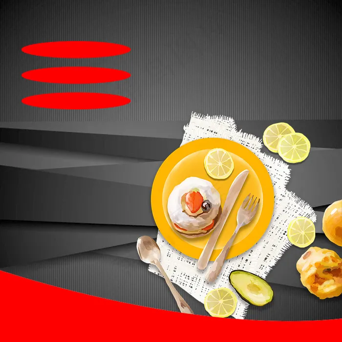 棕色质感渐变美食沙拉PSD分层主图(800*800px 	        )psd模版下载