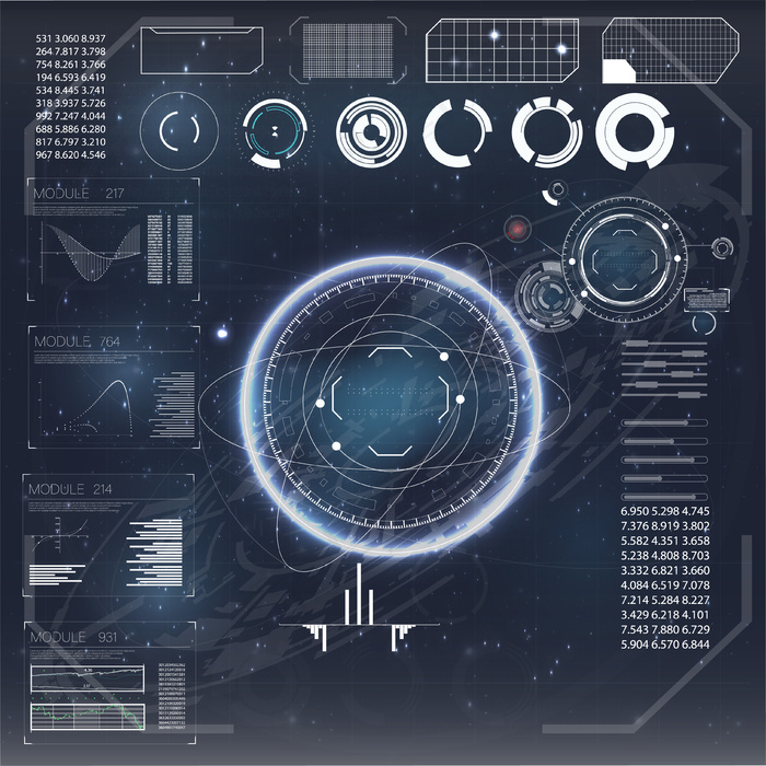 Hud抽象未来派Hud对象