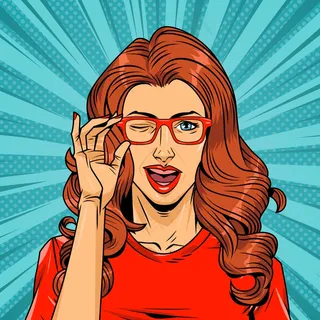 半色调背景上有气体的滑稽漂亮女孩