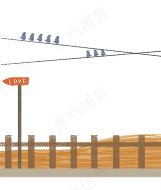 手绘秋天唯美风景