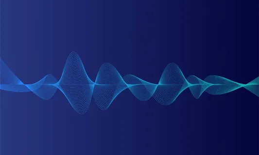 抽象蓝色数字均衡器，声波矢量