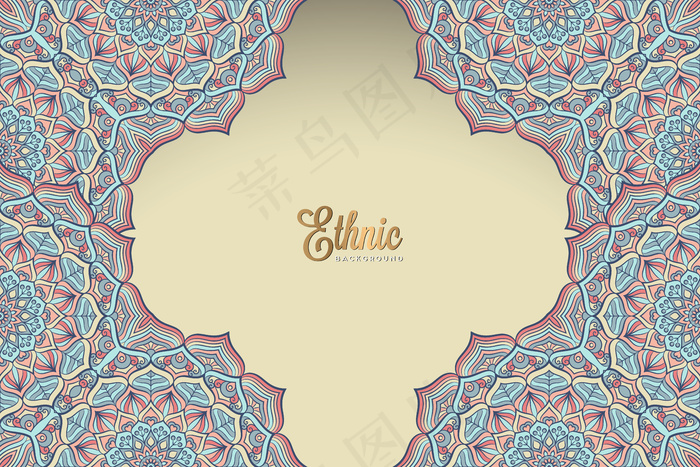 金色矢量豪华装饰曼荼罗设计背景