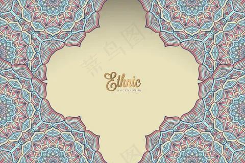 金色矢量豪华装饰曼荼罗设计背景