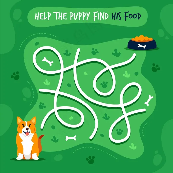 儿童迷宫插画eps,ai矢量模版下载