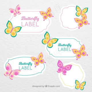 复古风格蝴蝶装饰贴纸