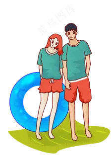 七夕情人节水上乐园嬉戏情侣主题