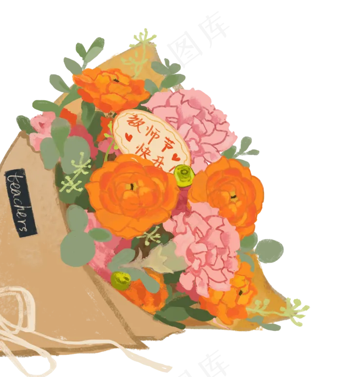 教师节鲜花捧花(2491X2757(DPI:300))psd模版下载
