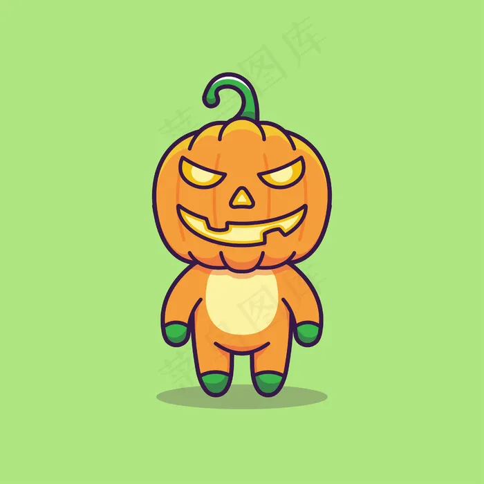 可爱的南瓜怪兽eps,ai矢量模版下载