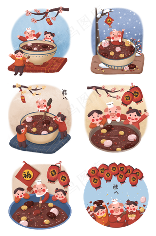 腊八习俗腊八节腊八粥新年小猪与