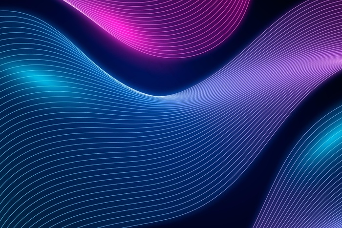 波浪抽象霓虹灯背景