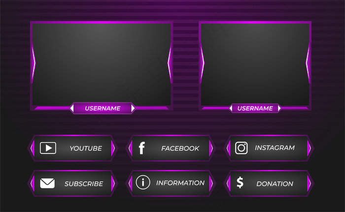 Twitch游戏流媒体面板覆盖紫色