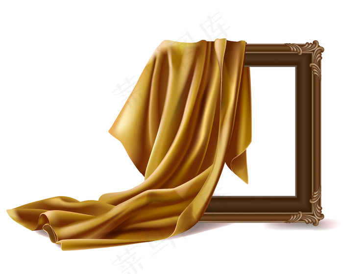 红绸布罩木相框隔离