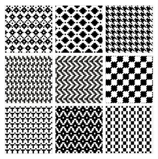 无缝几何图案集现代时尚华丽抽象黑白纹理几何