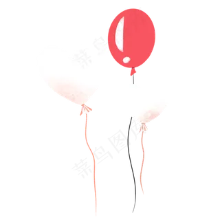 七夕可爱粉色爱心气球