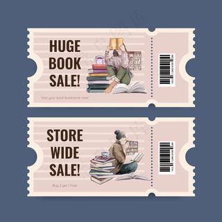 世界图书日凭证模板