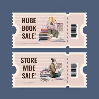 世界图书日凭证模板