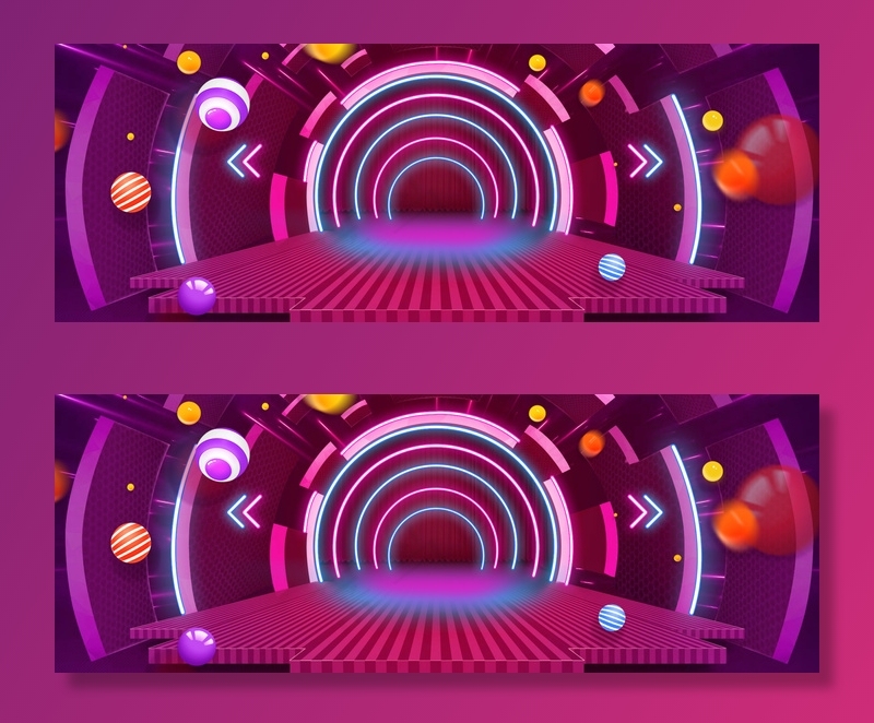 淘宝天猫电商双十一空间霓虹灯海报背景图