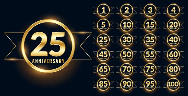 周年纪念标签庆祝标志大套