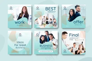 商业社交媒体帖子模板集