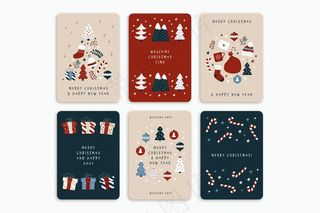 一套可爱的有机圣诞卡