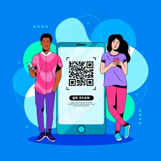 带字符的二维码扫描概念