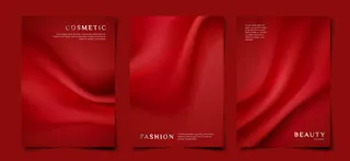 优雅的红色织物封面模板套装