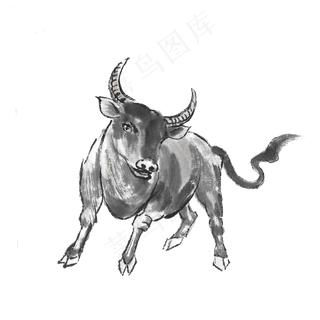 2021新年水墨牛年