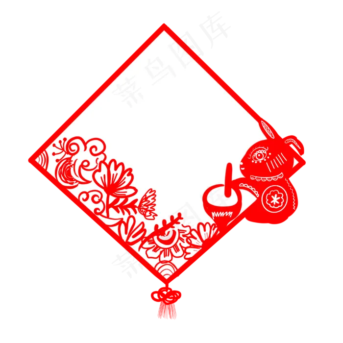 中秋剪纸边框(3000X3000(DPI:300))psd模版下载
