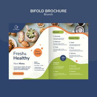 小册子模板的早午餐主题