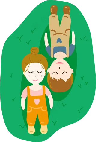 躺在草地上的情侣