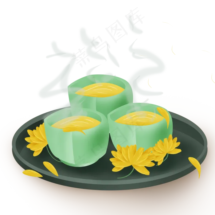 中国风托盘里的菊花茶(2000X2000(DPI:299))psd模版下载