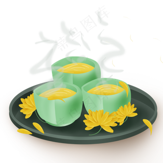 中国风托盘里的菊花茶