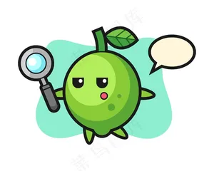 用放大镜搜索卡通人物，可爱的风格，贴纸，标志元素