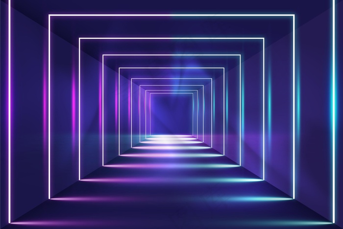 正方形抽象霓虹灯背景eps,ai矢量模版下载