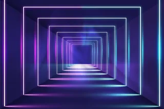 正方形抽象霓虹灯背景