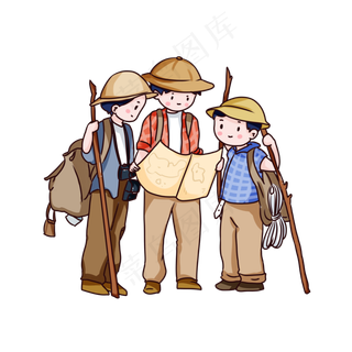 手绘卡通国庆节旅行