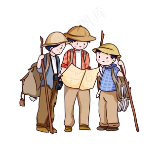 手绘卡通国庆节旅行