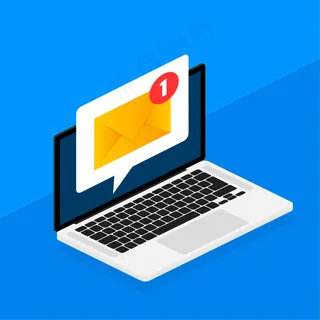 笔记本电脑屏幕上的新消息图标