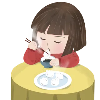 立冬小孩吃饺子中国传统节日美食