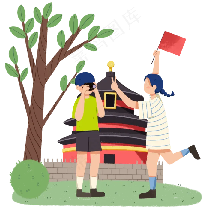 旅游拍照小孩(2000X2000(DPI:300))psd模版下载